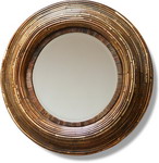 Ethnic Reeded Circle Frame 72x72cm Bevelled Mirror