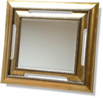 Wide Gold Pierced rope design Frame 98x84cm Bevelled Mirror