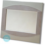 Rectangular Cream Suede and Leather Effect  Mirror 2311 x 2311 mm