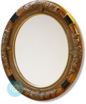 Oval Ornate Gold & Black Swept frame Mirror 813 x 711 mm