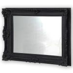 Classic Rectangular Ornate Black swept Frame Mirror 1219 x 1575 mm