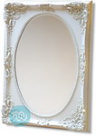Classic Oval Ivory Swept rectangle with oval mirror 914 x 1168 mm