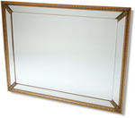 Mirror framed Mirror Diagonal Gold Trim 48x36 Inches