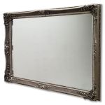 Very Ornate Silver Swept Framed Mirror Int Size 60x36 Inches  