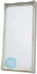 Very Ornate White Swept Framed Mirror 60x24 Inches