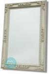 Very Ornate Ivory Framed Mirror (Glass Mirror Size 60x36 Inches)