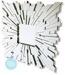 Silver Contemporary Square Mirror 39 x 39 Inches