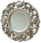 Silver Round Roccoco Mirror