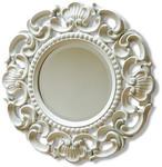 Cream Round Roccoco Mirror