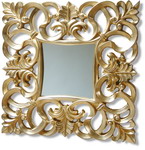 Gold Roccoco Mirror with leaf and s styled detailling