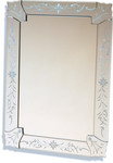 Elaborate all glass mirror in sought after rectangular Venetian style