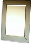 Contemporary All glass rectangular mirror with dark glass frame