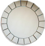 Multi sectioned contemporary circle all glass mirror