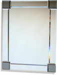 Contemporary All glass rectangular mirror with Dark glass corners