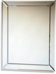 Contemporary All glass rectangular mirror with Dark glass corners