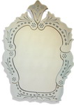 Elaborate all glass mirror in sought after Venetian style