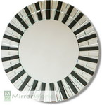 Black/Silver Designer 80cm Dia Round Mirror