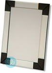 Rectangular Mirror with Chamfered Black Corners 45 x 34cm