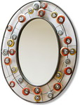 Contemporary Home Living Metal Furniture Oval Mirror with Crystal effects
