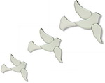 Mirror Bird Shaped Wall Mirror (Set of 3)