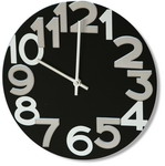 Glass Wall Clock Polished Arabic Numbers Black