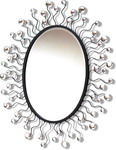 Wall Mirror with Crystals Sun Ray Effect
