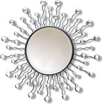 Round Wall Mirror Sun Ray Effect & Crystal effects