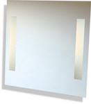 Contemporary rectangular bathroom mirror with decoratively illuminated opaque panels (Only 2 left)