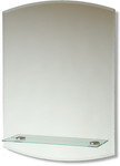 Bathroom Bevelled mirror with glass shelf 600 x 800