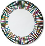 40cm Dia Round Rainbow Tiles Mirror