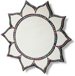 Lotus Frame Mosaic Mirror with 10 Petals 55cm Dia