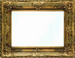 Very Large Gold Rococo styled framed mirror with intricate detailing and scrolling. This photograph cannot capture the grandeur of this very large mirror.Combines massive proportions with an elegance rarely available in modern home furnishings.