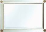 Modern silver mirror and inlay. Gold corners and inside edge.
