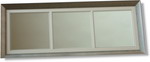 Beautiful Italian Designer frame with plain Mirror split into three Partitions and finished with a Glass front