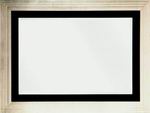 Silver stepped frame with black inner. Supplied with bevelled mirror