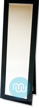 Stunning Cheval Mirror with Black Glass Surround, No Photograpgh can show this mirror's beauty