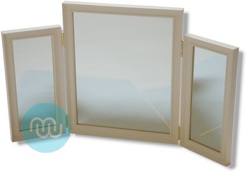 Triple freestanding dressing table mirror cream / ivory frame