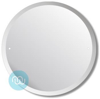 Pre-Drilled Mirror 600 x 600 mm Round Polished And Bevelled