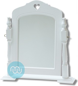 White / Ivory Dressing Table Arched Mirror 12 x 23 Inches