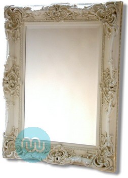 Classic Rectangular Ivory Swept  Frame Mirror 965 x 1219 mm