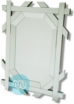 Silver Contemporary Octagonal Mirror 37 x 49 Inches