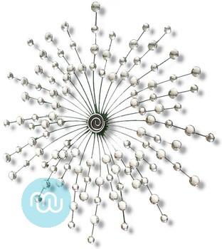 Sunburst with Clear Chrytal Wall Art