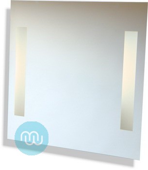 Contemporary rectangular bathroom mirror with decoratively illuminated opaque panels (Only 2 left) 