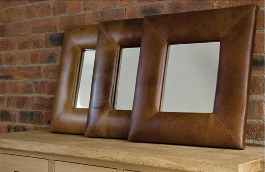Leather Framed Mirrors Mirrorworld, Mirror With Leather Frame