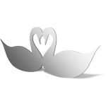 Swans making heart Mirror Design