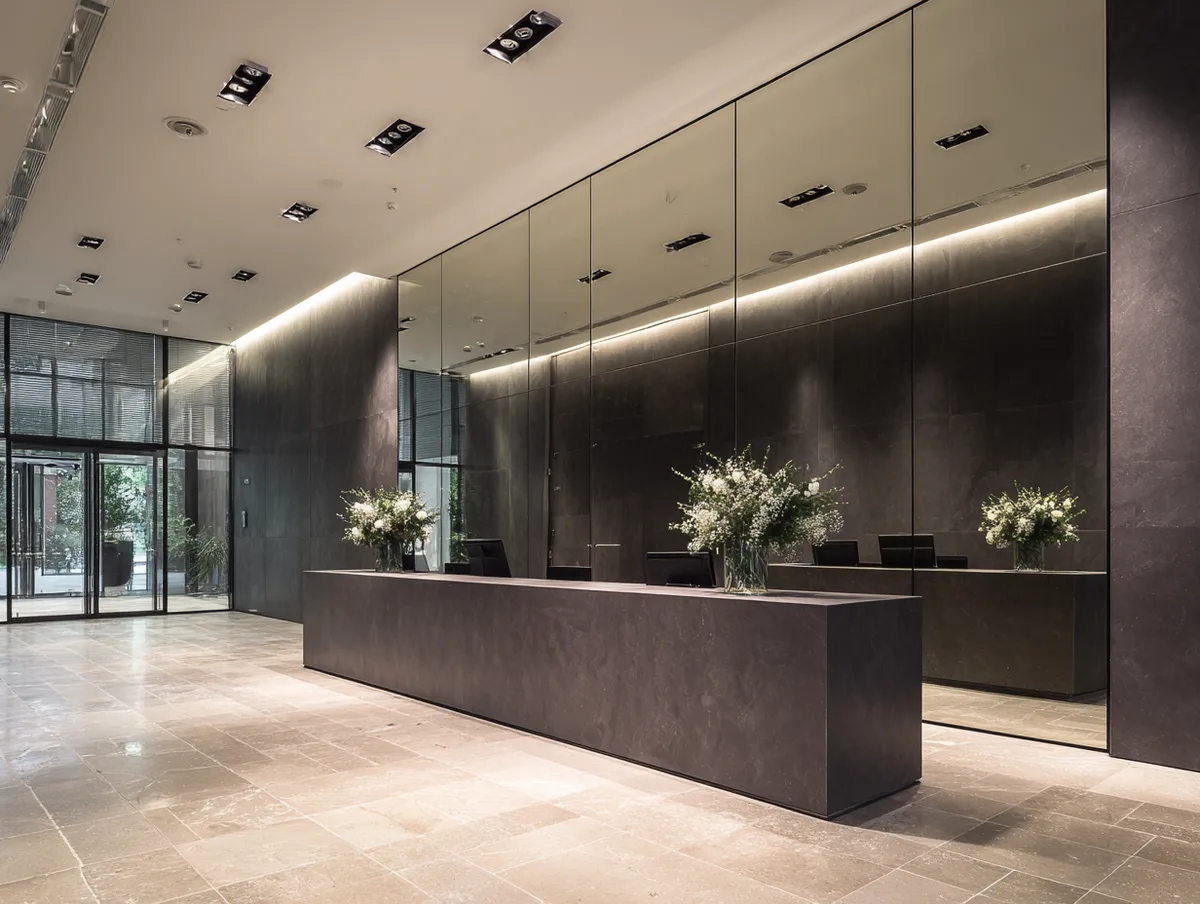 Completed commercial reception mirror fit-out