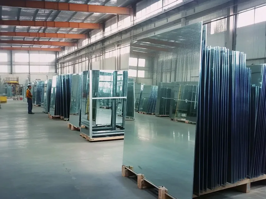 Mirror sheets stored and ready for trade supply