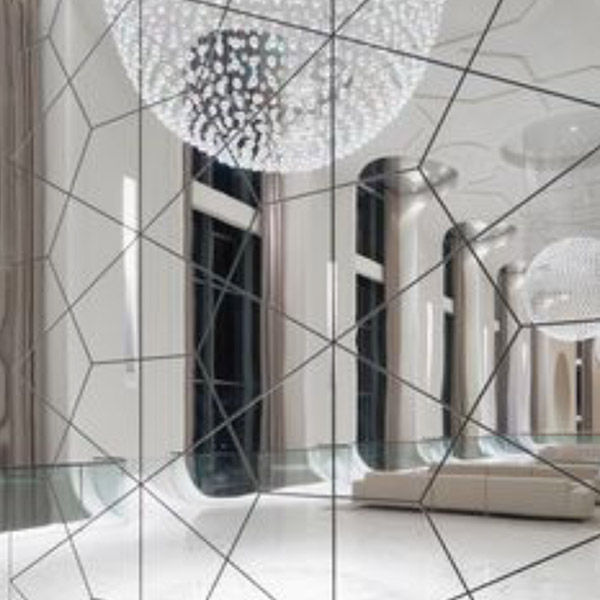 Mirrored Tiles Mirrorworld, Square Beveled Mirror Tiles