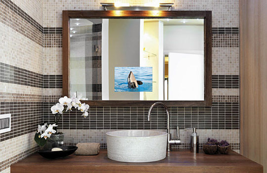 TV Mirror over a sideboard TV Mirror over a sideboard