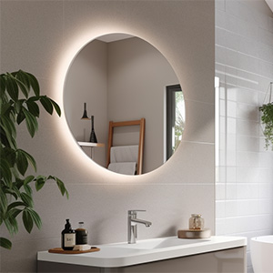 Illuminated bathroom mirror